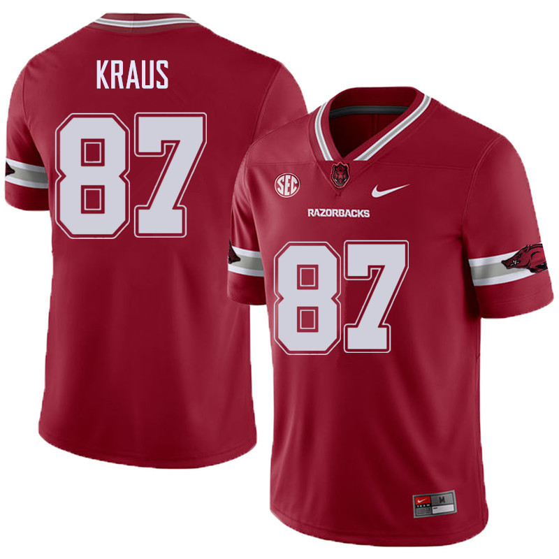 Men #87 Jack Kraus Arkansas Razorback College Football Alternate Jerseys Sale-Cardinal